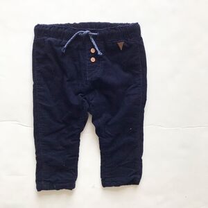 H&M navy blue lined corduroy pants EUC 6-9 months